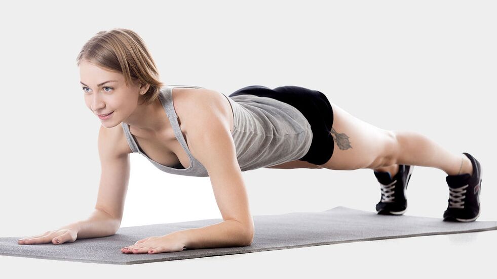 Plank for weight reduction on the sides and abdomen