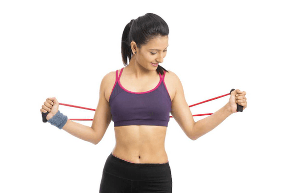 Exercise with elastic belt