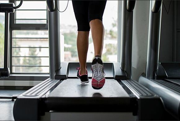 Running on a treadmill