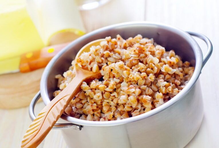 A portion of steamed buckwheat when on a diet